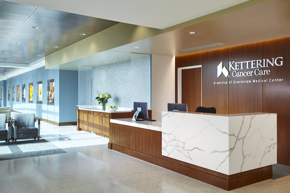 The front desk of Kettering Cancer Center, a service of Grandview Medical Center